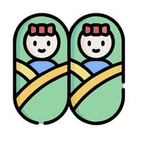 Two people in green blankets with a baby in the middle vector