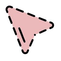 A pink arrow pointing down on a white background vector