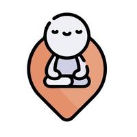 A cartoon character sitting in a meditation pose vector