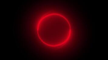 vermelho brilhando partículas elemento rotativo dentro circular movimento em Preto fundo, elemento para introdução , logotipo revelar , abridor video