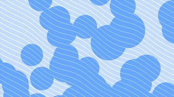 Royal blue color wavy pattern repeating lines with floating bubbles loop able background video