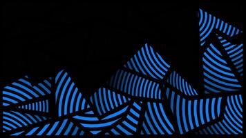 Royal blue repeating lines complex pattern abstract design on black background, futuristic dark loop able background video