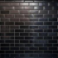 A black and white photo of a wall with a black tile