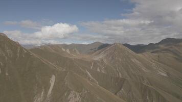 sharp mountains panorama and mountains range view top aerial view video