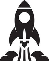 Rocket Icon Silhouettes for Tech-Themed Graphics vector