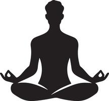Meditating Man Figure Illustration Silhouette Concept vector