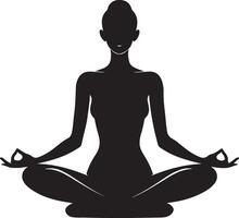 Tranquil Woman Silhouette Meditation Illustration Design vector
