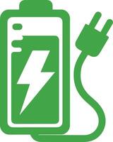 Battery charging icon flat design for web Image vector