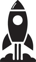 Rocket Icon Silhouette for Design Projects vector