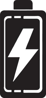 Battery charging icon. Simple solid style