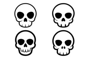 four skulls with different expressions on a white background vector