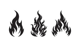 three different types of fire flames on a white background vector