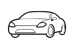 a car is drawn in a line on a white background vector