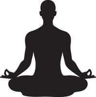 Silhouette Art of Meditating Man Figure Design vector