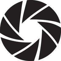 Unique Camera Shutter Icon Illustration with Silhouette vector