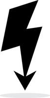 Black thunder bolt flash lightning icon design vector