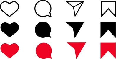 Like comment share and save button icon social media. Post reaction illustration design vector