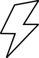 Thunder flash lightning line icon sign symbol isolated on white design vector