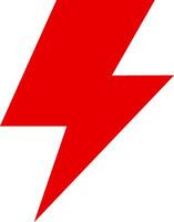 Red thunder flash lightning bolt icon sign vector
