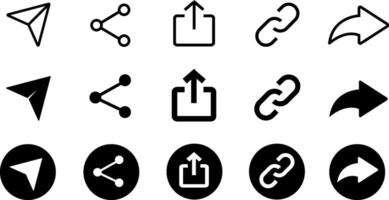 Share and send icon set button social media isolated on white background. Illustration design vector