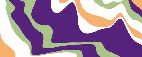 Abstract Landscape wave banner background with colorful waves. Trendy illustration in style retro 60s, 70s for text, for banner, greeting card, poster and advertising vector