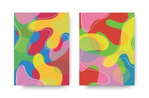 colorful abstract shapes composition in trendy style background vector