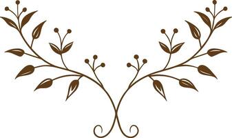 A branch with leaves and flowers on it vector