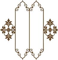 An ornate frame with two ornate leaves vector