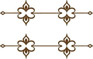 A set of decorative designs in brown vector