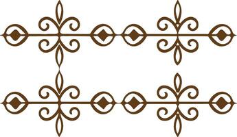 A set of decorative designs in brown and white vector