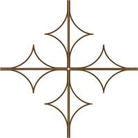 A cross with four lines in the middle vector