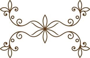 A decorative design with a flower and leaves vector