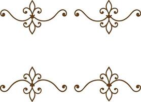 A set of decorative scroll frames with brown and white vector
