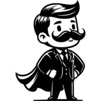 a cartoon man with a mustache and a suit vector