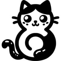 a black and white cat with a number eight on it vector
