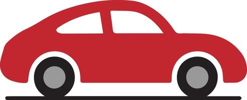A red color old shaped car icon created for various companies, featuring a clean, beautiful, and refined design. Perfect for logos, posters, t-shirts, and other graphic projects. vector