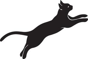 A solid black color cat hunting icon crafted for various companies, featuring a clean, beautiful, and adorable design. Ideal for logos, posters, t-shirts, and more vector
