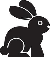 A solid black rabbit designed for various companies. The design is clean, striking, and beautiful, making it ideal for logos, posters, t-shirts, and other graphic projects vector