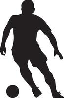 A black color football player icon background. The football player icon is clean, sharp edges with a smooth gradient effect, emphasizing its shape vector