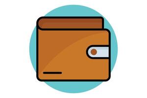 Wallet colored outline icon. icon related to bill and payment. business elements illustration vector