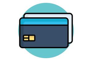 Credit card colored outline icon. icon related to bill and payment. business elements illustration vector