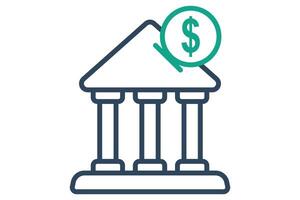 Banking icon. line icon style. icon related to bill and payment. business elements illustration vector