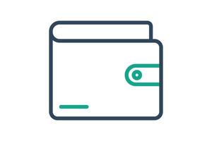 Wallet icon. line icon style. icon related to bill and payment. business elements illustration vector