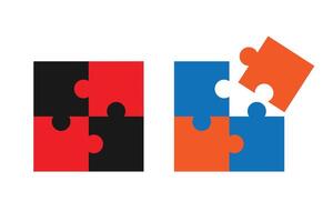 Puzzles grid - blank template. Puzzle pieces set. Puzzle jigsaw on white background. vector