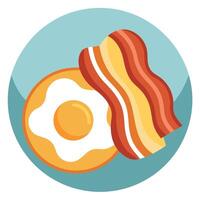 Crispy Bacon and Sunny-Side-Up Eggs vector