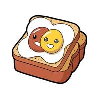 Close up of an English Toast with Meat. Eggs and Cheese in front of a dark Background. vector