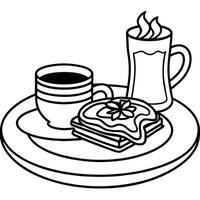 Delicious Breakfast with Pancakes. Bacon. and Coffee on a White Plate in a Cozy Setting vector