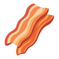 Isolated crispy slices of bacon. vector
