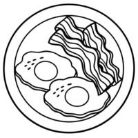 Crispy Fried Eggs with Bacon. Close-up. Food Photography. Plate. Breakfast. eggs. bacon vector