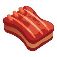 Grilled pork ribs isolated on transparent a white background vector